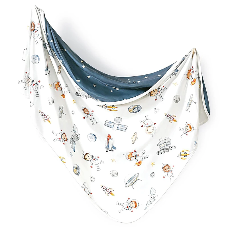 بطانيات أطفال بطانية قماط فائقة النعومة للفتيات والفتيان بطانيات استقبال مزدوجة الطبقات قابلة للعكس 39 × 30 بوصة