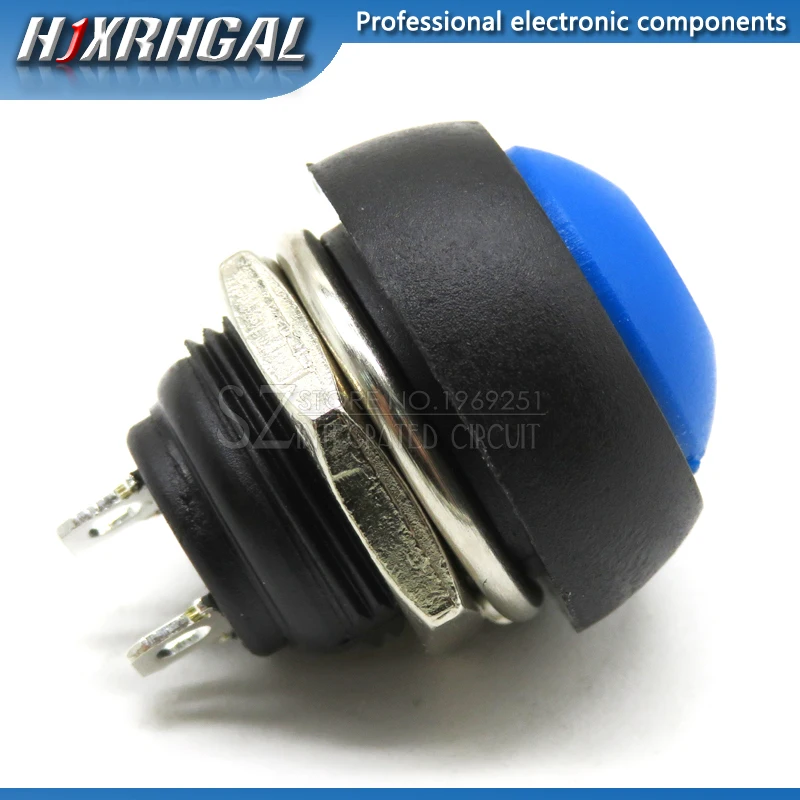 5Pcs Blue ON-OFF PBS-33B 12mm Waterproof Momentary Push button Switch  Self Return hjxrhgal