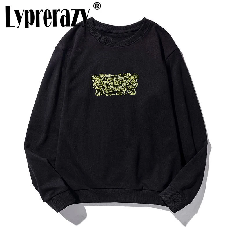 

Lyprerazy осенне-зимний новый мужской свободный пуловер с круглым вырезом и длинными рукавами с вышивкой животных, свитер