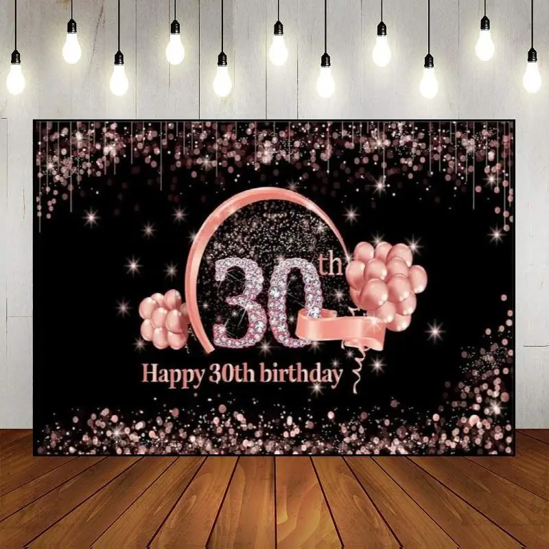 The Breath of Youth Prince Princess Party Wall 30year Backdrop Golden Photography Man Woman Decoration Photo Happy 30th Birthday