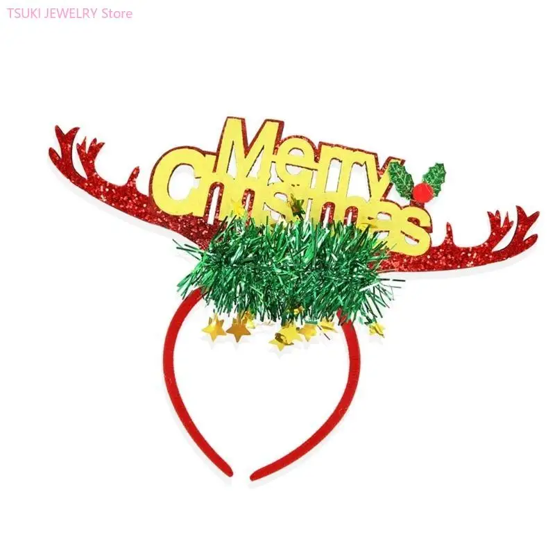 62KE LED-verlichte kersthoofdband Festival rendiergeweien Hairhoop Familiebijeenkomst Headhoop Vakantiefeestaccessoires