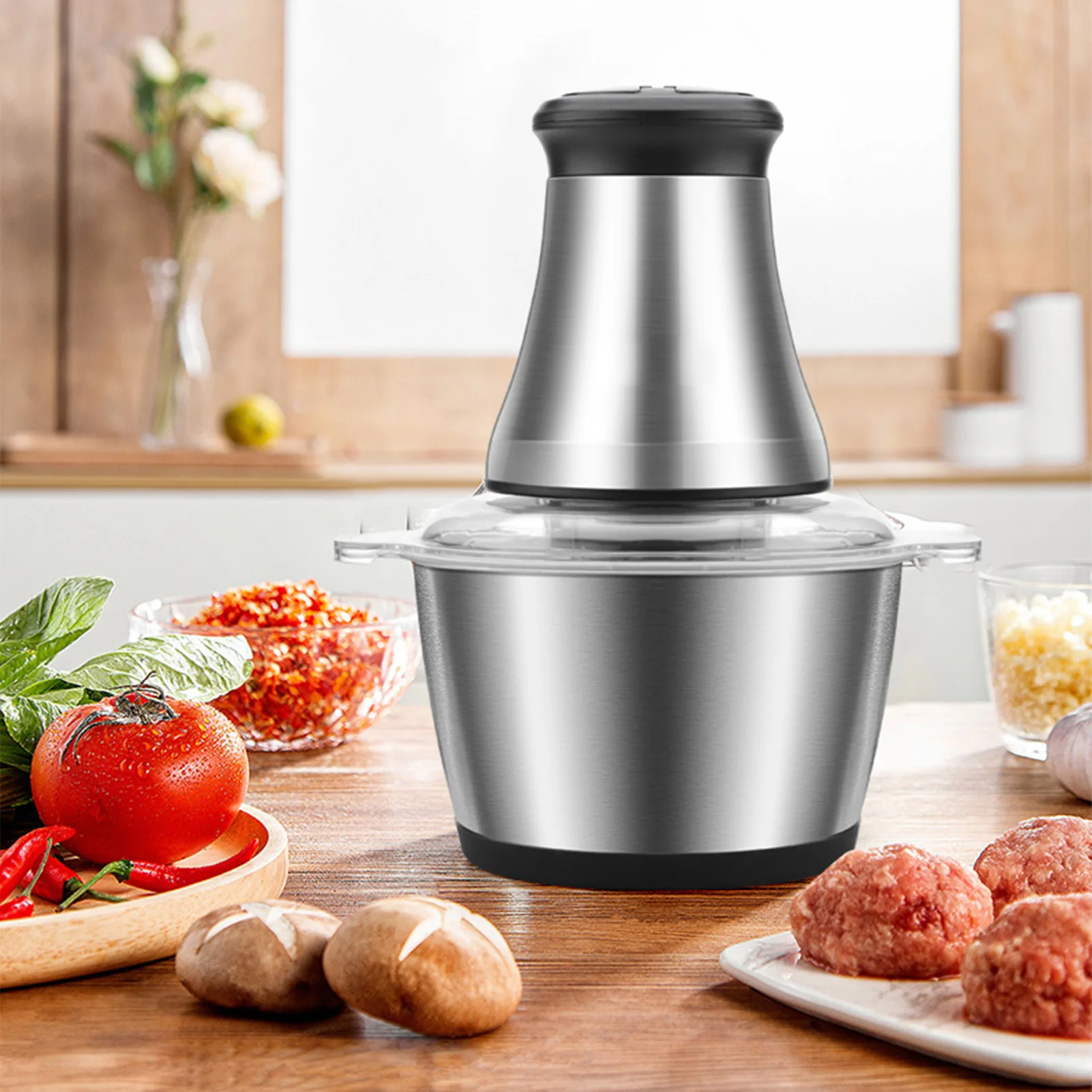 

Electric Meat Grinder 350W 2L Two Levels Braking Function Easy Cleaning Stainless Steel Meat Chopper Meat Mincer