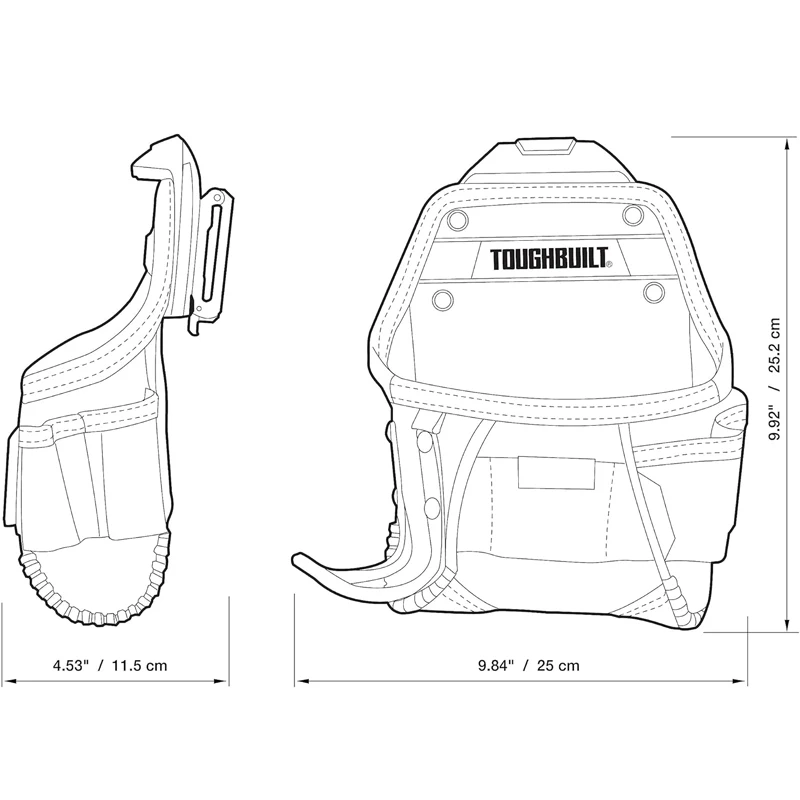 TOUGHBUILT TB-CT-24 Project Pouch Hammer Loop High-capacity 6-Layer Construction Durable Open Large Pocket ToolBag