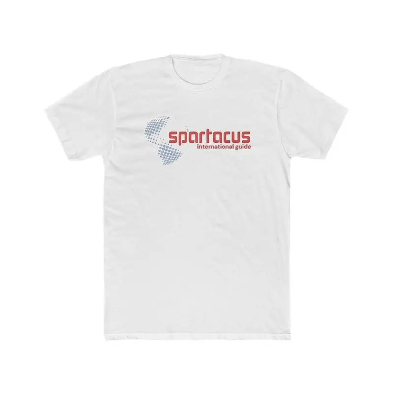 سبارتاكوس دليل السفر للمثليين الدولي للرجال من القطن كرو تي شيرت بوب دامرون