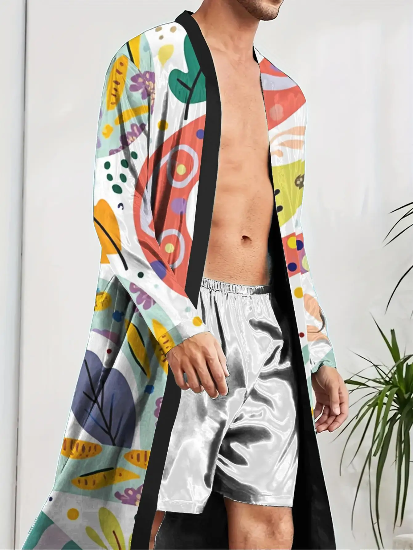 1pcs Men's Robes 2026 Spring/Summer Robes bath robe nightie for men dressing gown Polyester Men's bathrobe 3D Printed Graphic