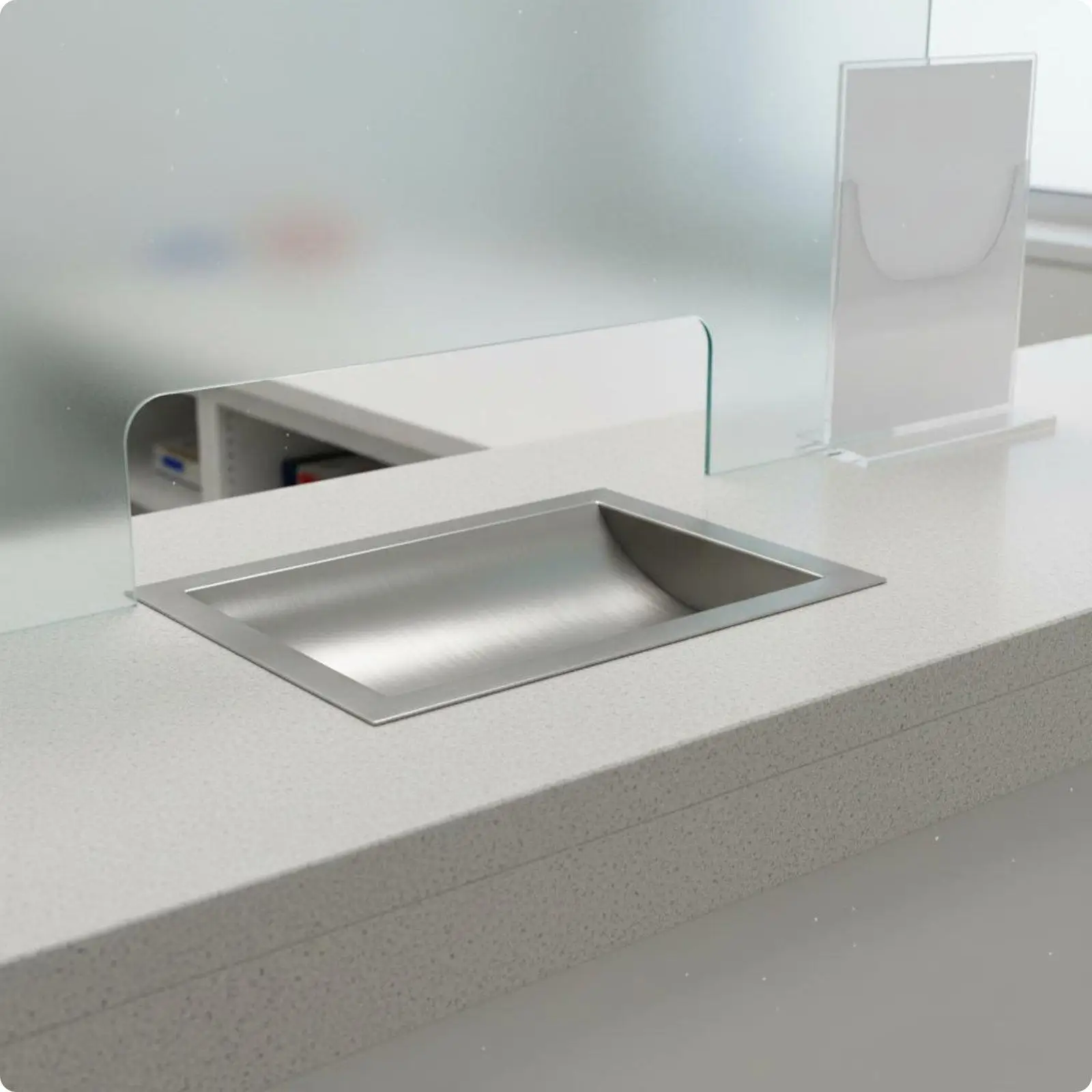Stainless Steel Bills Tray 1 Mm Thick Bills Transfer Trough Easy Installation