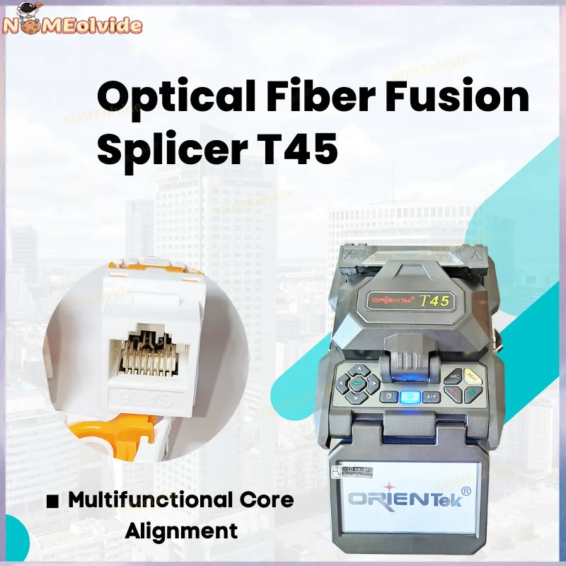 Optical Fiber Fusion Splicer T45  Multifunctional Core Alignment  Fiber Optic Splice Machine With Fiber Cleaver Free Shipping