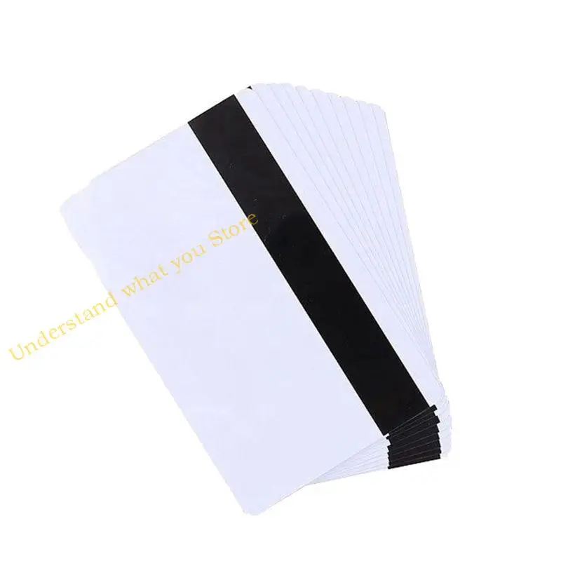 

J60A 10Pack Blank Gloss Strip 2750 OE PVC Cards Sturdy Double Sided Printing for Gym Membership Cards Access Control