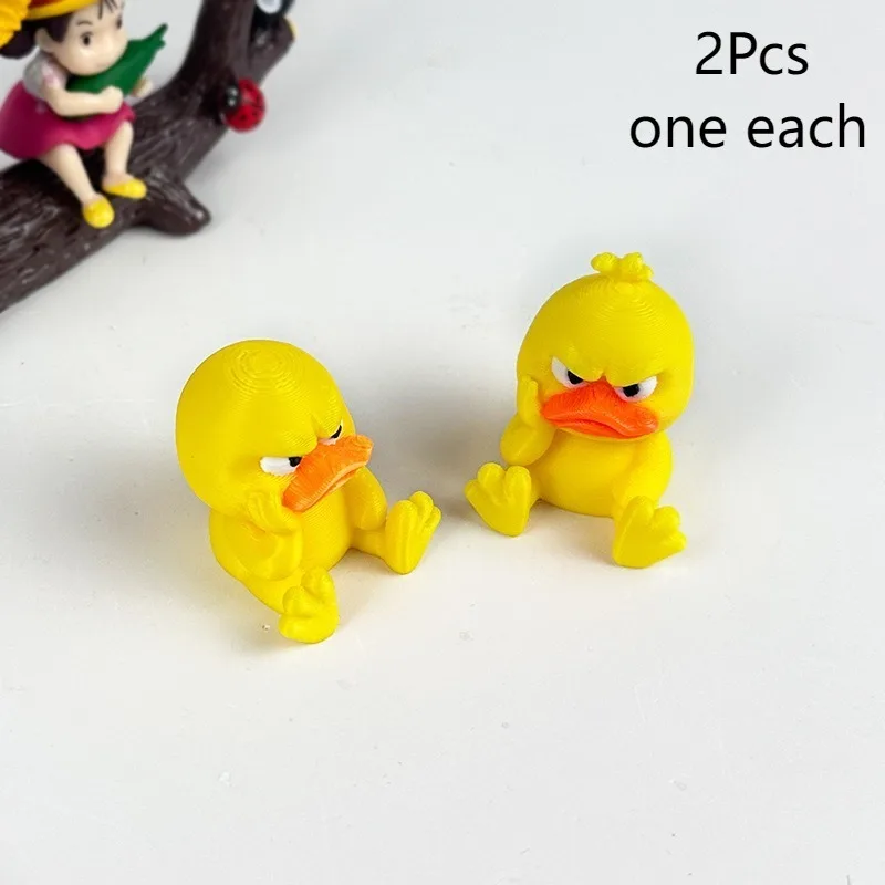 2Pcs  3D printed angry duck car decoration, suitable for cars, trucks, and expressive ducks