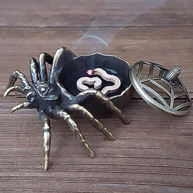 Creative Spider Shaped Incense Burner Buddhist Home Office Decor Utensils Incense Burner Archaic Copper Alloy House Furnishings