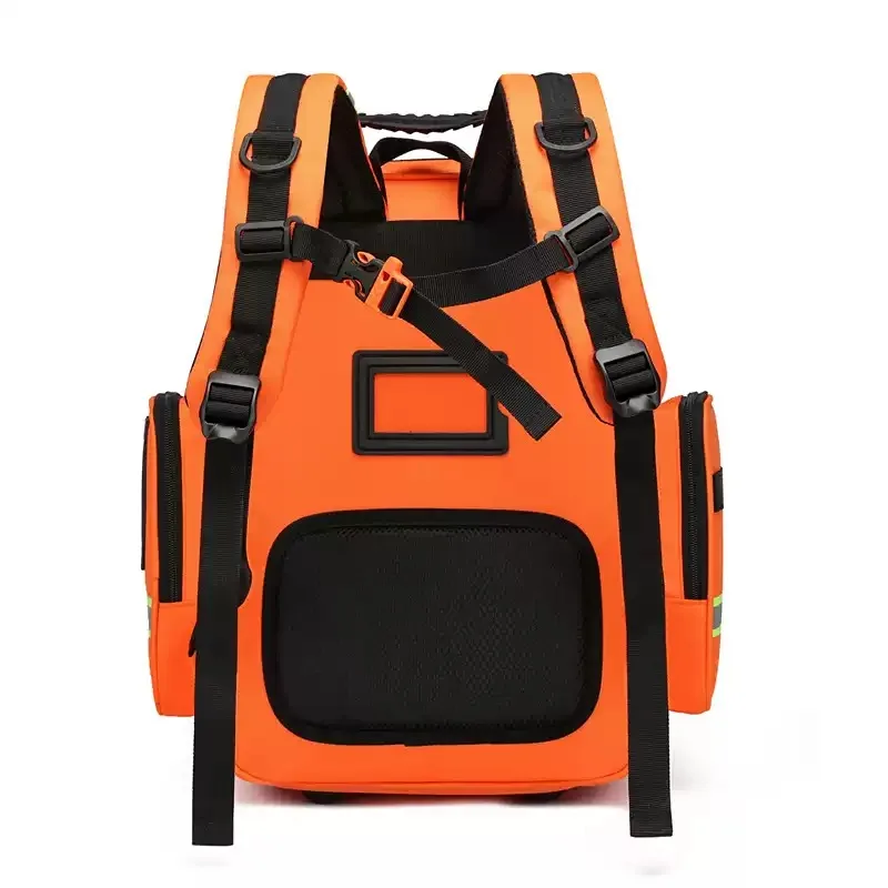 Empty Waterproof Emergency Rescue Backpack, Reflective Large‑Capacity First Aid Survival Rucksack