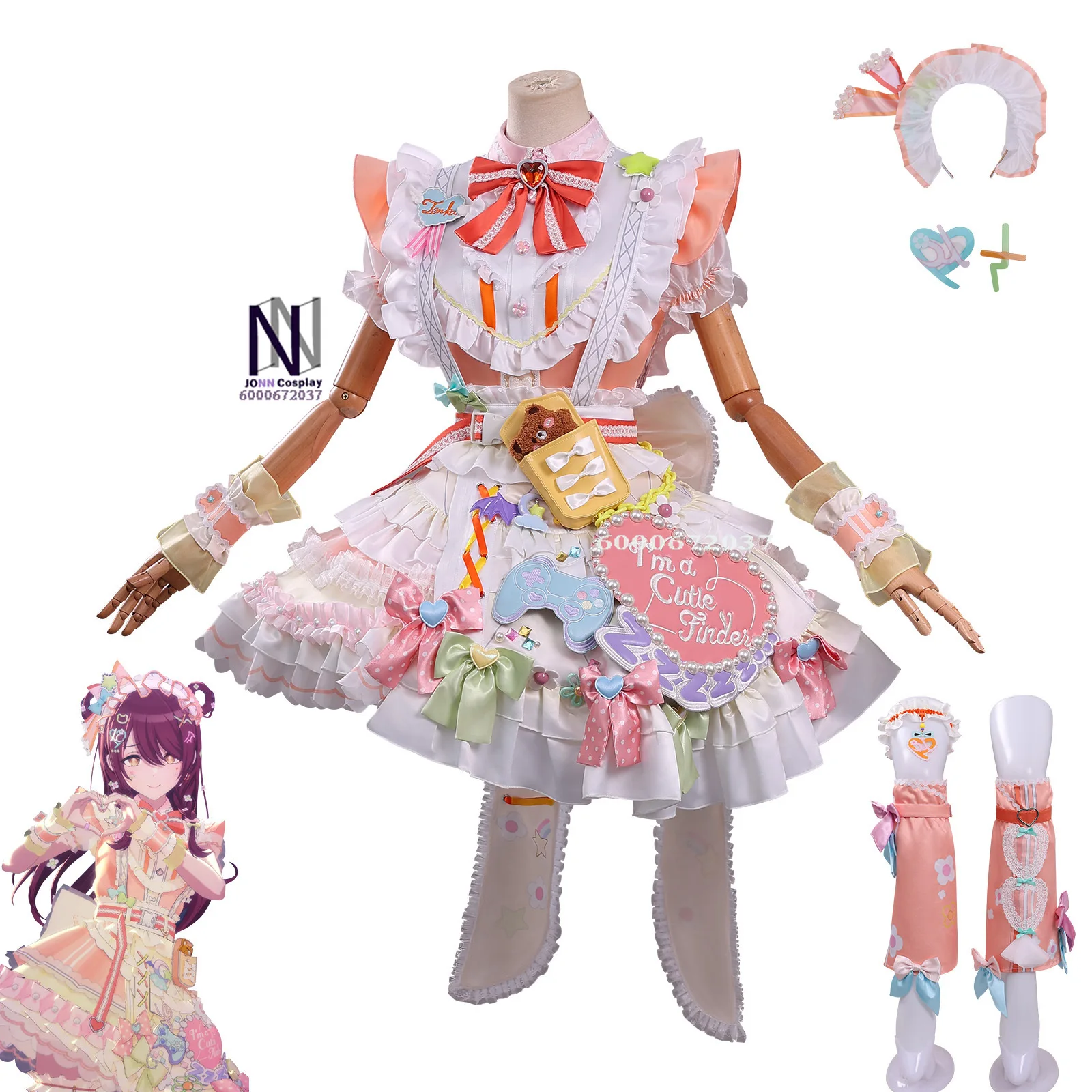 

Top THE IDOLM Cosplay STER SHINY COLORS Costume Anime Tenka Osaki Role Playing Cute Orange Lolita Dress Outfit Women Comic Con