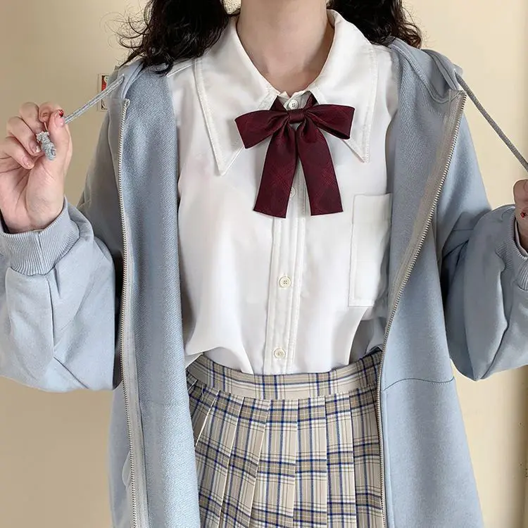 

Loose Long Sve Women's irt Sweet Japanese Sle Student Girl orm JK School orm Versatile Button up Ne Pur...