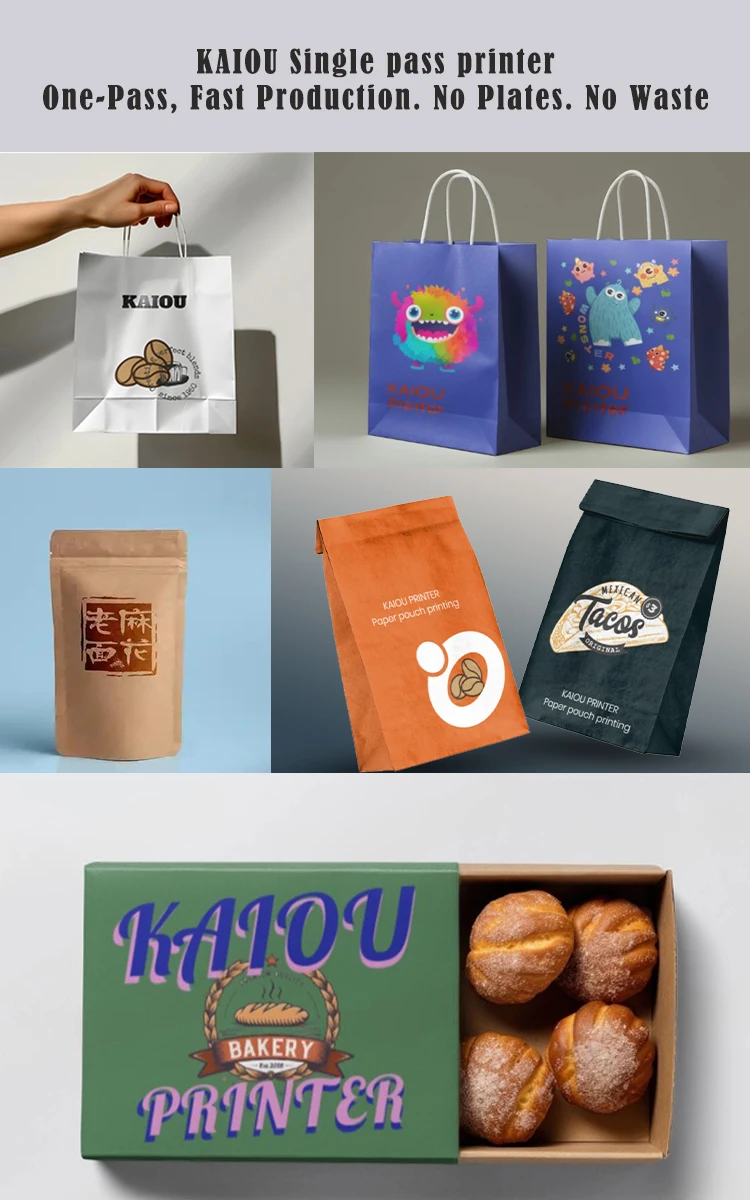 Mini Digital Package Printer Uv Single One Pass Inkjet Printer With Automatic Feeder For Paper Cups Carton Pizza Box Cardboard