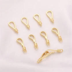 1Set 14K Gold Plated Brass Jewelry Clasp Chic Fish Hook Clasp for Necklace Bracelet Jewelry Making Accessories