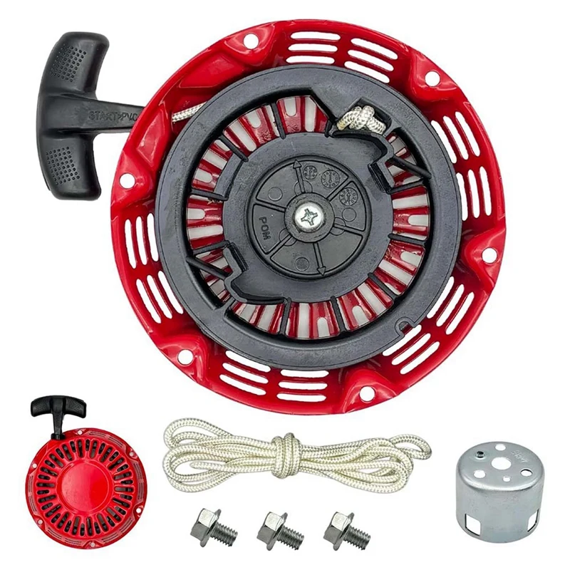 

GX160 Pull Start Assembly GX120 GX200 Recoil Starter Pull Rope String With Pully Cup For Honda Rolair Blackmax