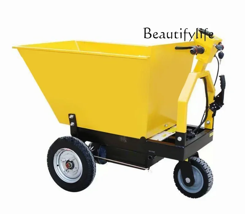 Electric Vehicle Engineering Vehicle Three Wheels Lorry Three Open the Bucket Solid Tire Construction Site Handling Turnover