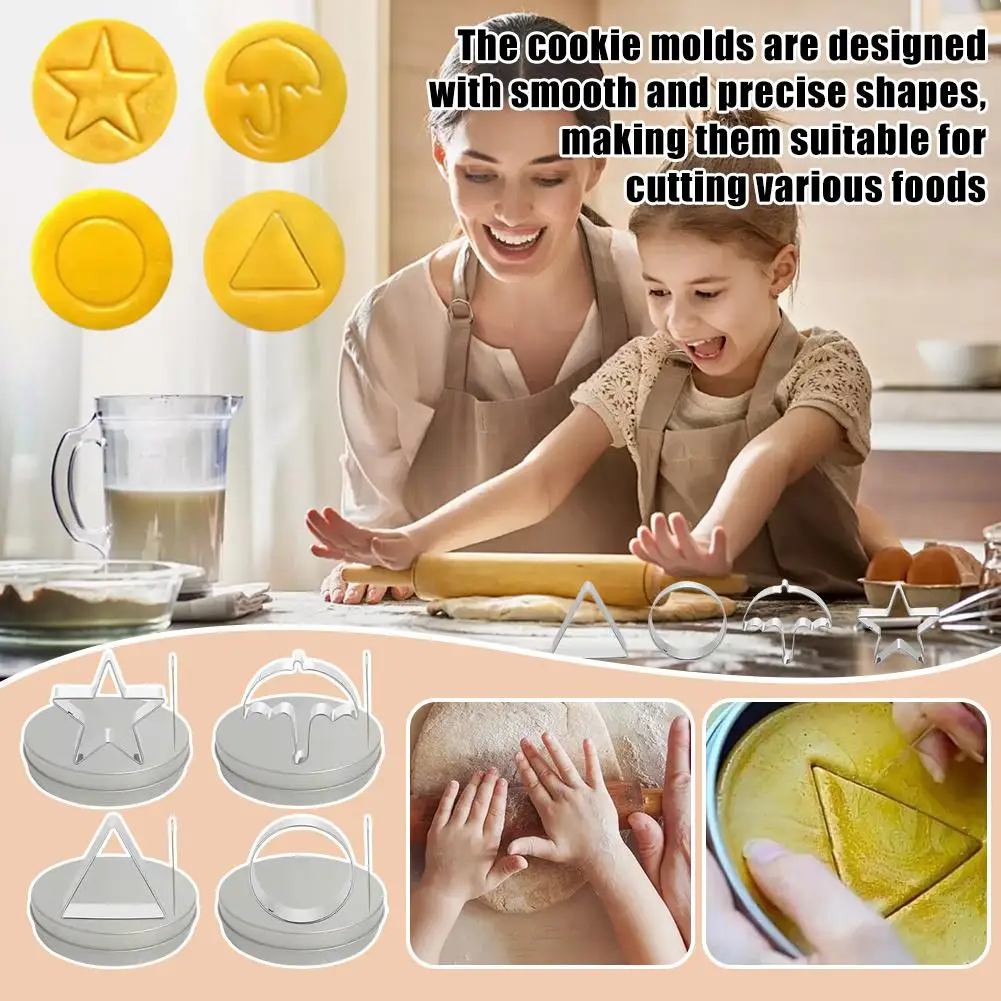 Candy Making Tools Stainless Steel Cookie Cutters Biscuit Molds Squid Sugar Game Kit Umbrella Triangle Star Food Grade Mold