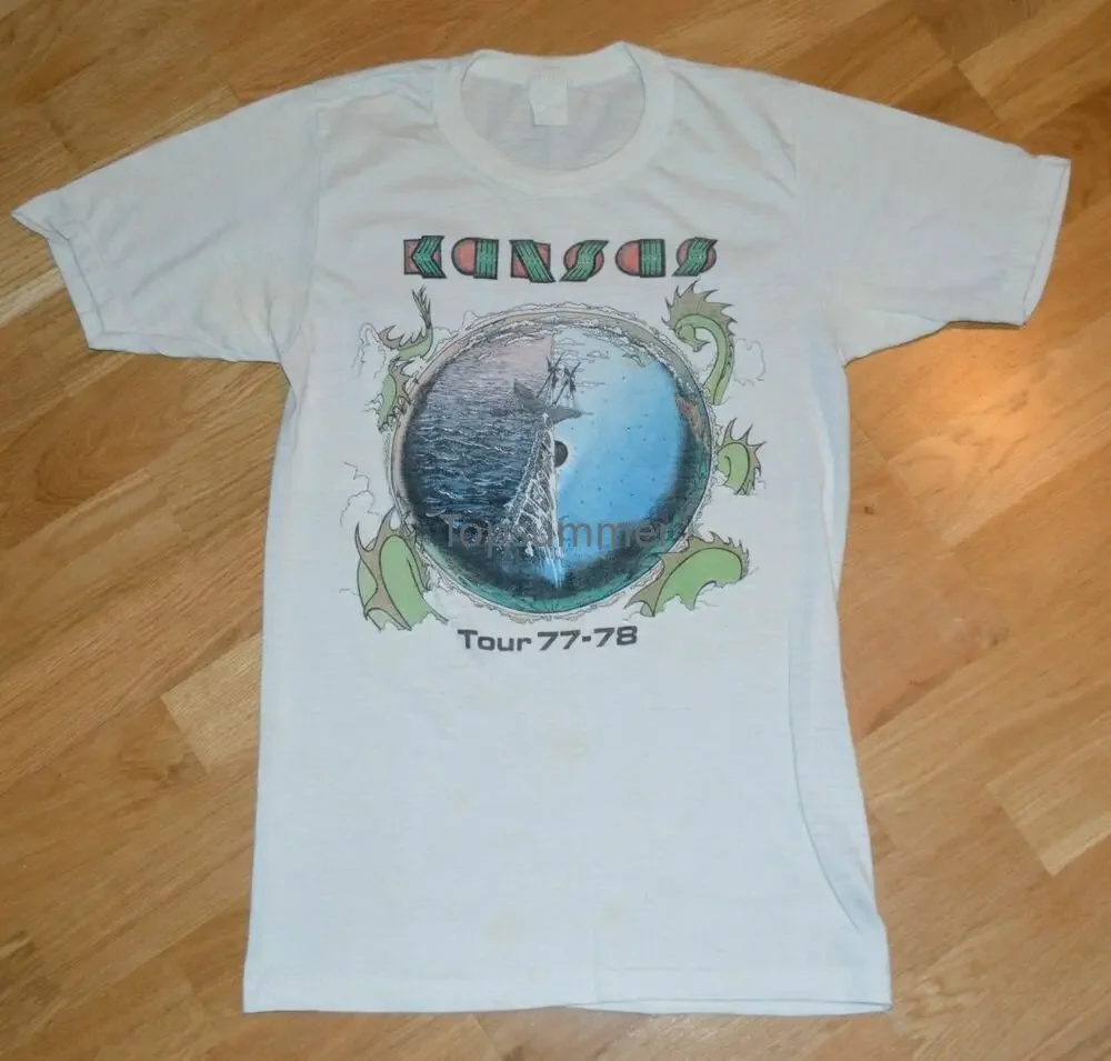 Yes T Shirt1977-78 Kansas Vintage Concert Tour Band T-Shirt 1970S Reprint Dd1082