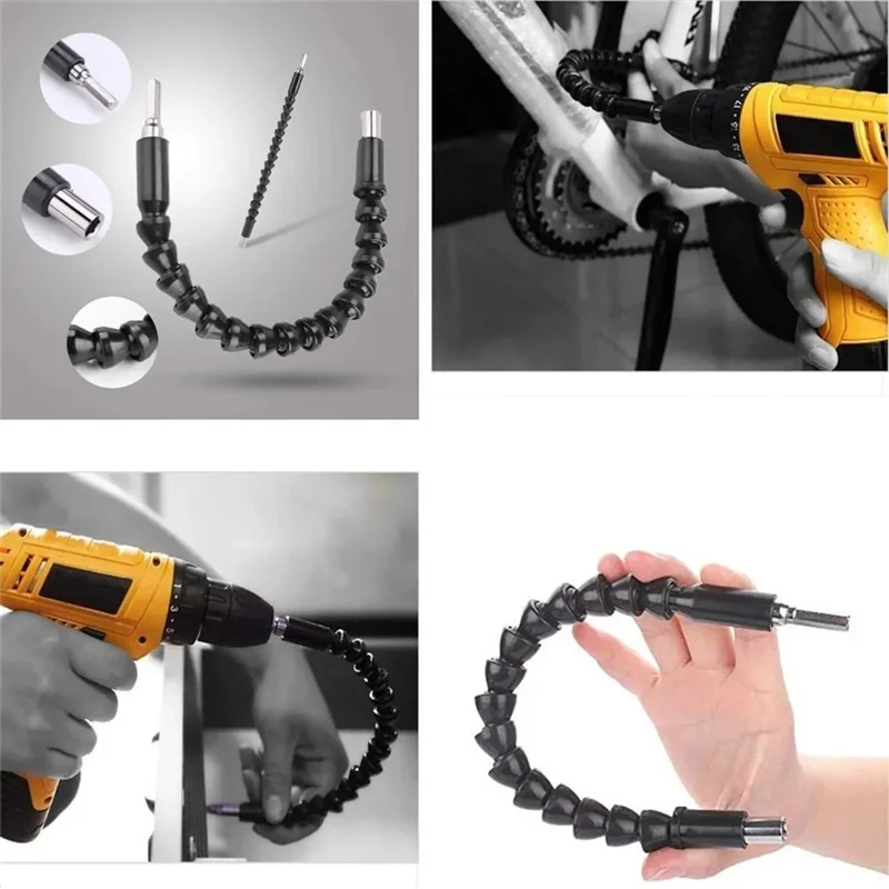 Cacciavite per trapano ad angolo retto 31 pezzi Set di prolunghe flessibili per punte da trapano Adattatore per presa girevole 105 °   Gambo esagonale