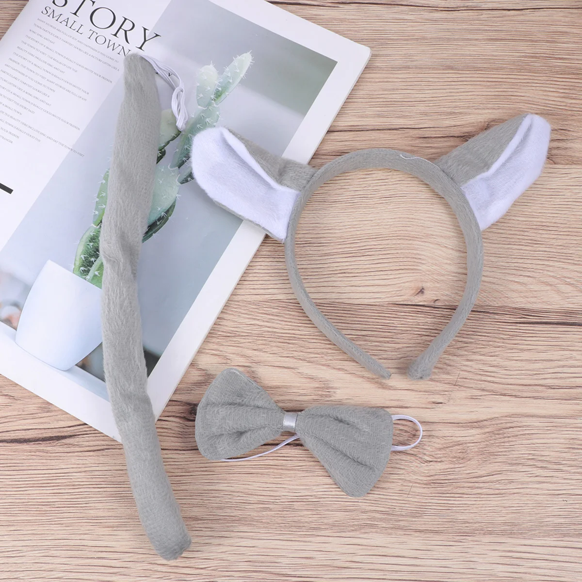 3Pcs Animal Headband Dog Ears Bow Tie Tail Set Halloween Party Cosplay Accessories Kids Adults Costume Dog Costume