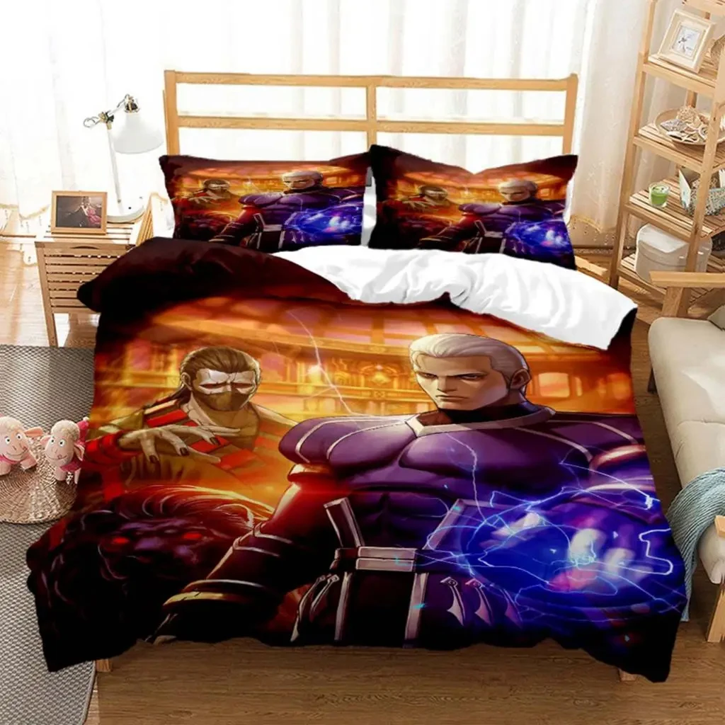 

New 3D Print Game King of Fighters KOF Bedding Set Boys Girls Twin Queen Size Duvet Cover Pillowcase Bed Kids Adult Home Textile