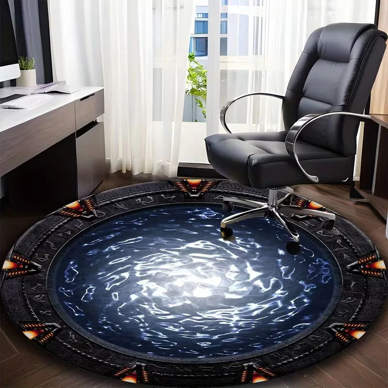 Galaxy-Inspired Round Rug Soft Non-Slip Floor Mat for Living Room Bedroom or Nursery Cozy Sci-Fi Themed Decor