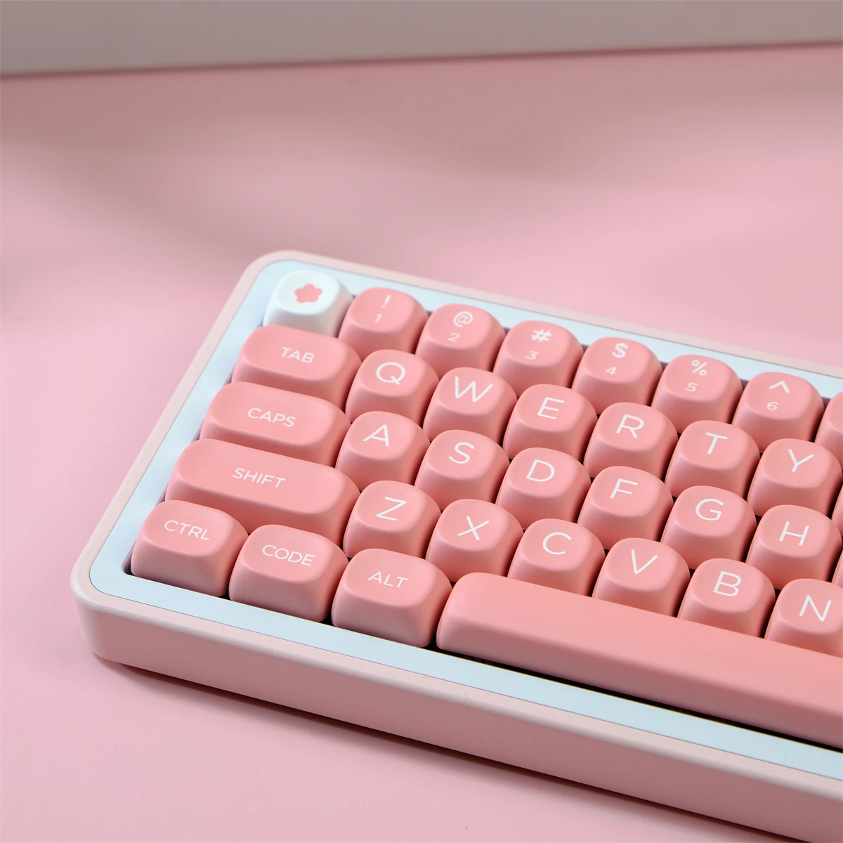 Peach blossom 126 Keys PBT Keycaps Five-sided Sublimation MOA Profile Keycaps For MX Switches Mechanical Keyboard Pink Keycaps