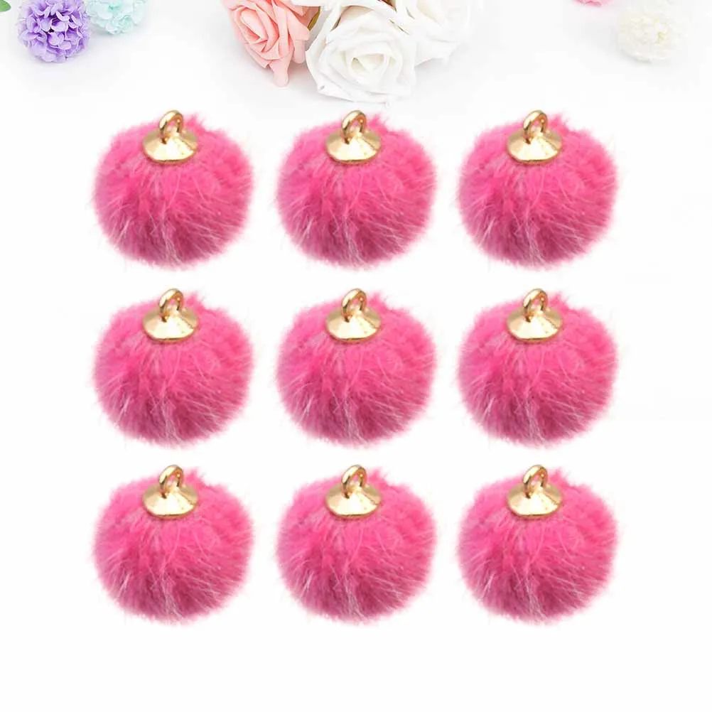 

24 Pcs Ball Pendant Earring Jewelry Making Bead Necklace Kit Mini Pompoms Pendants Charms