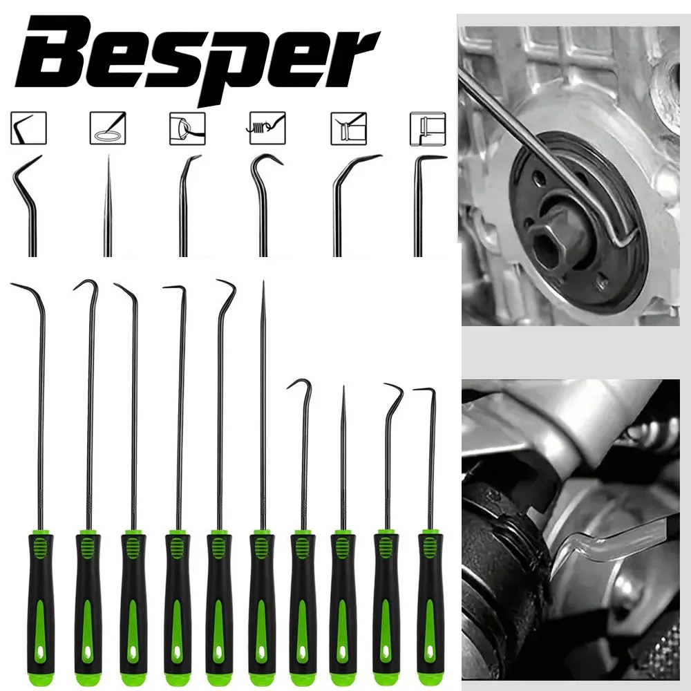 Conjunto de picareta e gancho, conjunto de ferramentas de seleção para vedação de óleo de carro/junta de vedação o-ring mini ganchos de precisão removedor de extrator profissional (4/10 peças)