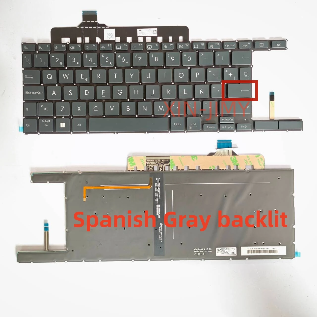 

Серая клавиатура для ноутбука с испанской/латиновой раскладкой и подсветкой для ноутбука ASUS Zenbook Pro 14 Duo OLED UX8402 UX8402Z