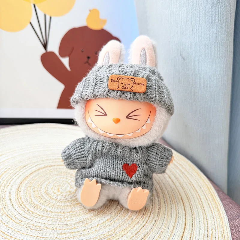 Labubu 인형 옷 수영복 귀여운 상어 슬리퍼 15-17Cm 봉제 인형 안경 밀짚 모자, labubu 액세서리 휴일 선물