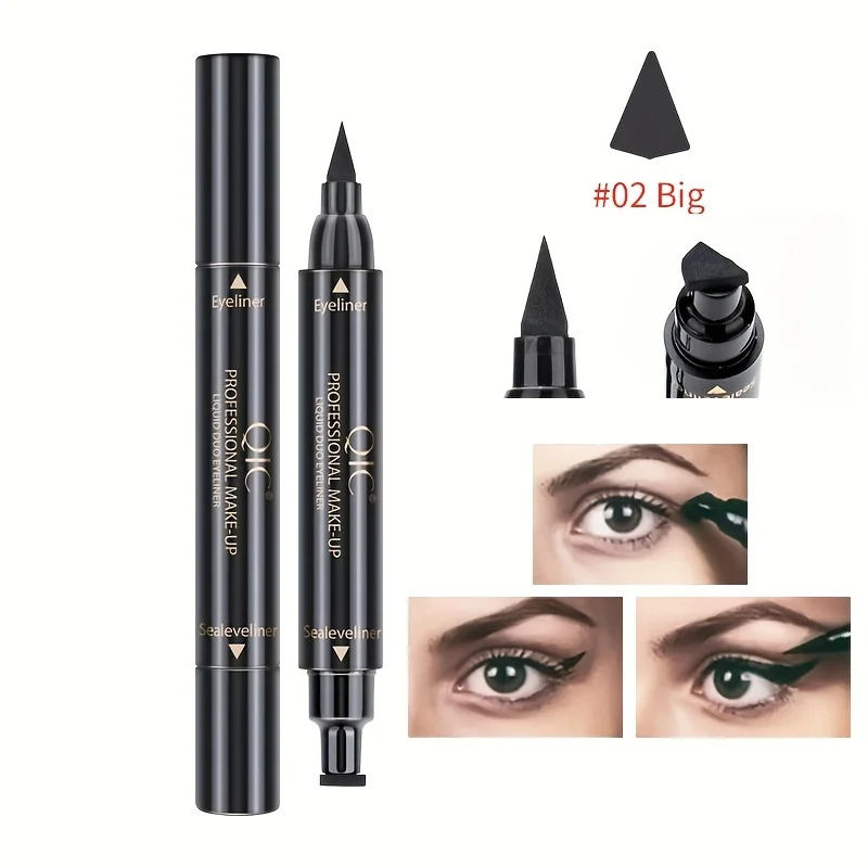 Waterproof and Smudge-Proof Double-Headed Seal Eyeliner Pen for Triangle Wing and Charming Tail Makes