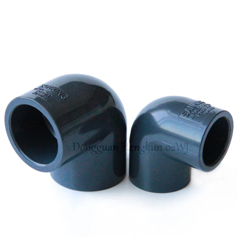 

1-10pcs/lot UPVC Pipe 90 Degree Elbow Connector Dark Grey PVC Pipe Fitting Garden Water Fish Tank Connector ID 20/25/32/40-110mm