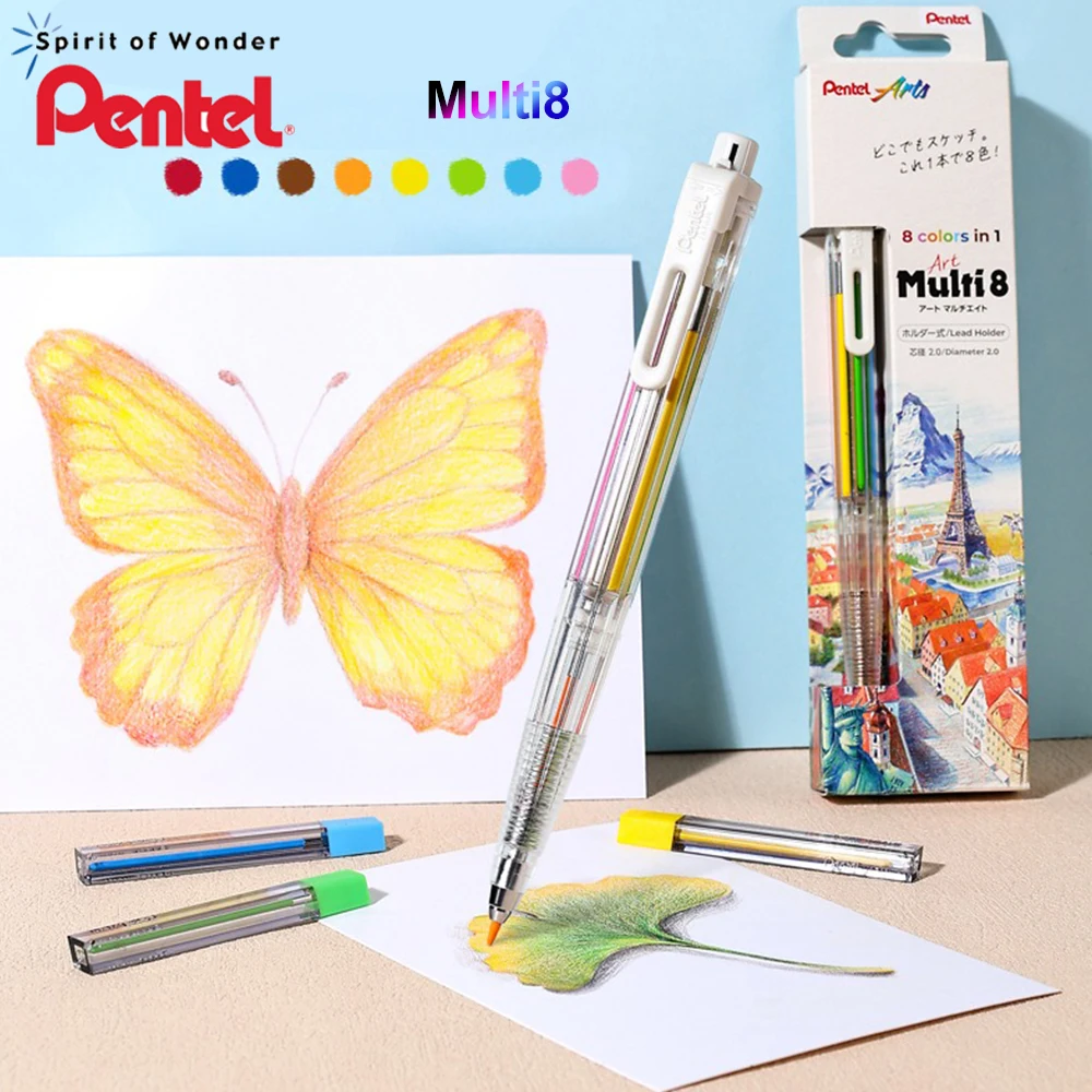 New Japan Pentel 8-Color Pencil Multi Functional Art Multi8 Color Modular Pen Stationery Award School Painting Supplies