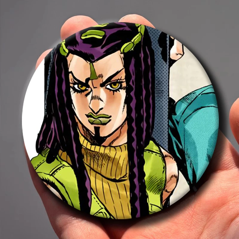 Anime J-JoJo's Bizarre Adventure Cartoon Characters Cosplay COSTUME Badge Pin Tinplate Brooch Prop Gilf for Bag Hat Toys Gifts