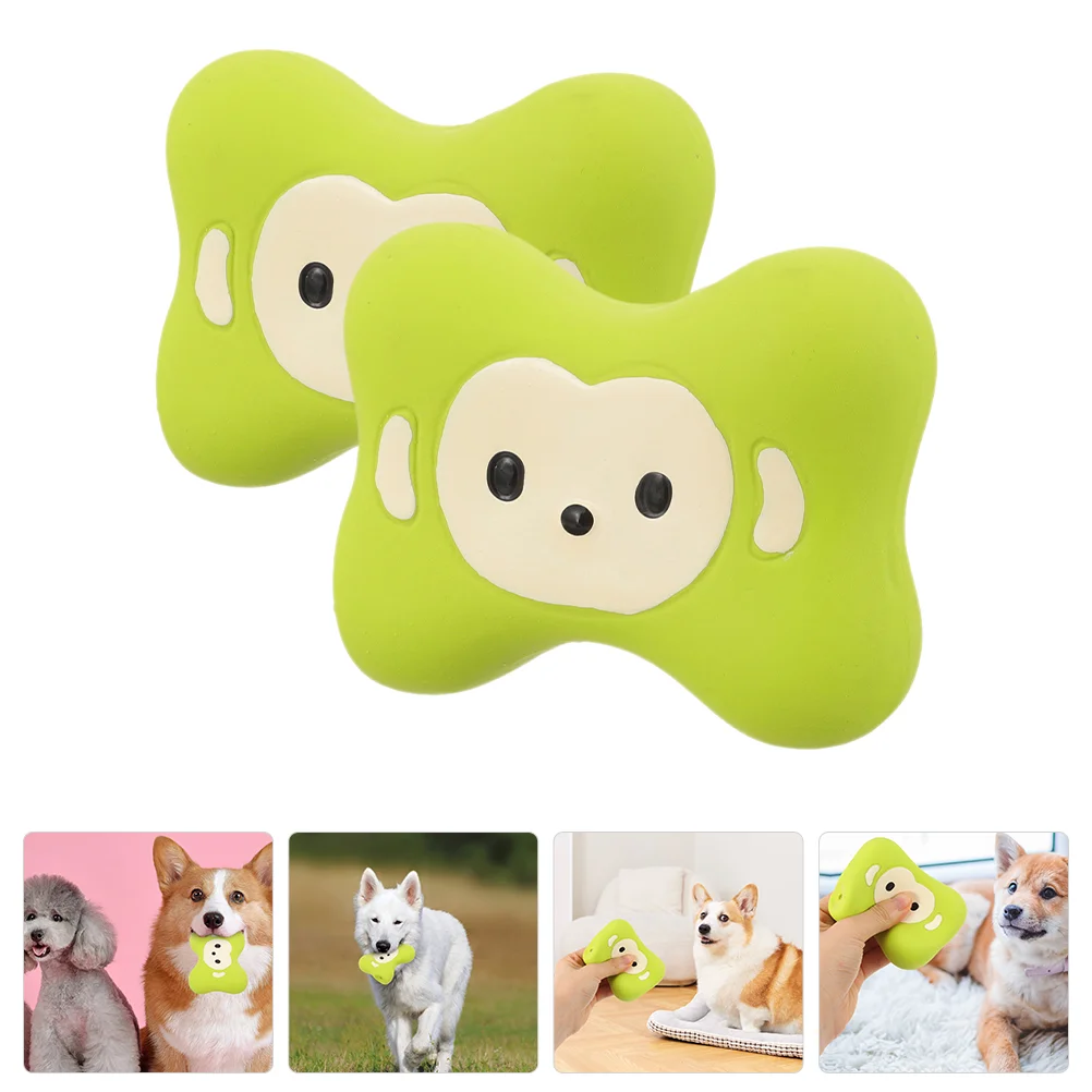 2 Pcs Dog Talking Toy Indoor Puppies Interactive Cartoon Squeaky Small Emulsion Destructive Behavior