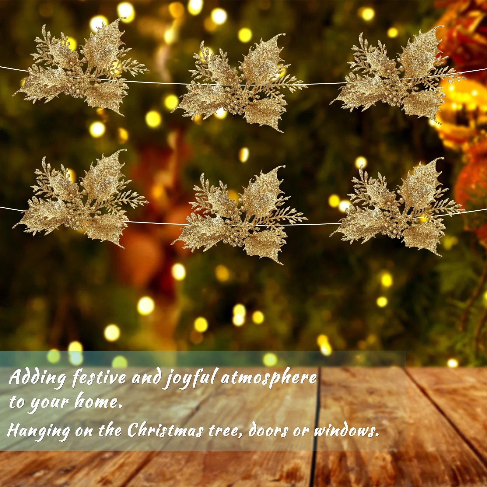 

24Pcs Christmas Flower Pendant Quality Material Reusable Decoration for Tree Doors Windows Party Supplies Flower Pendant