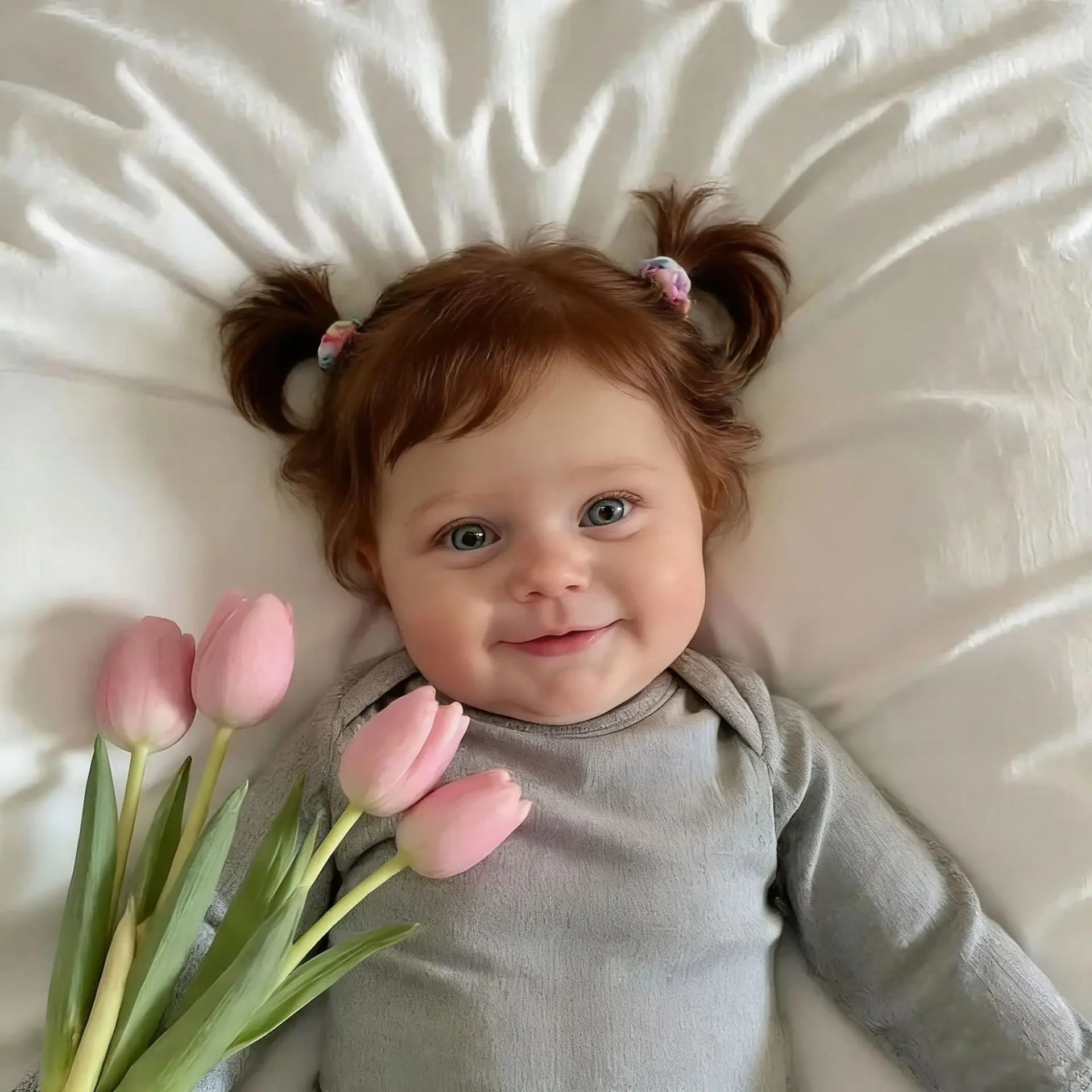 Poupée Reborn de 20 pouces (50cm) avec corps en caoutchouc, cheveux bruns, bébé réaliste, cadeaux pour enfants