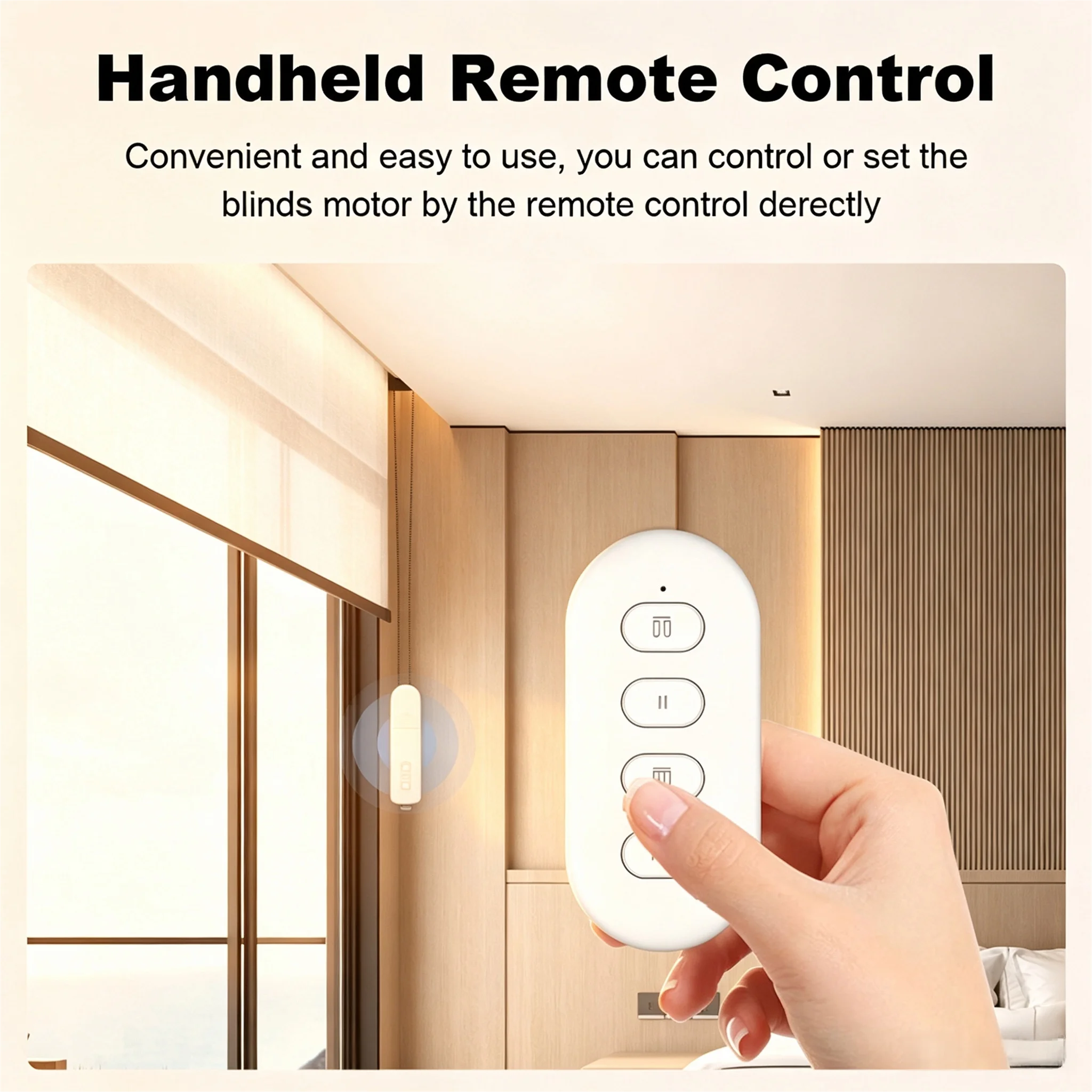 Smart Zigbee DIY Motorized Chain Roller Shade Blind Motor with Remote, Compatible with Tuya, Alexa, Google Home, Alice