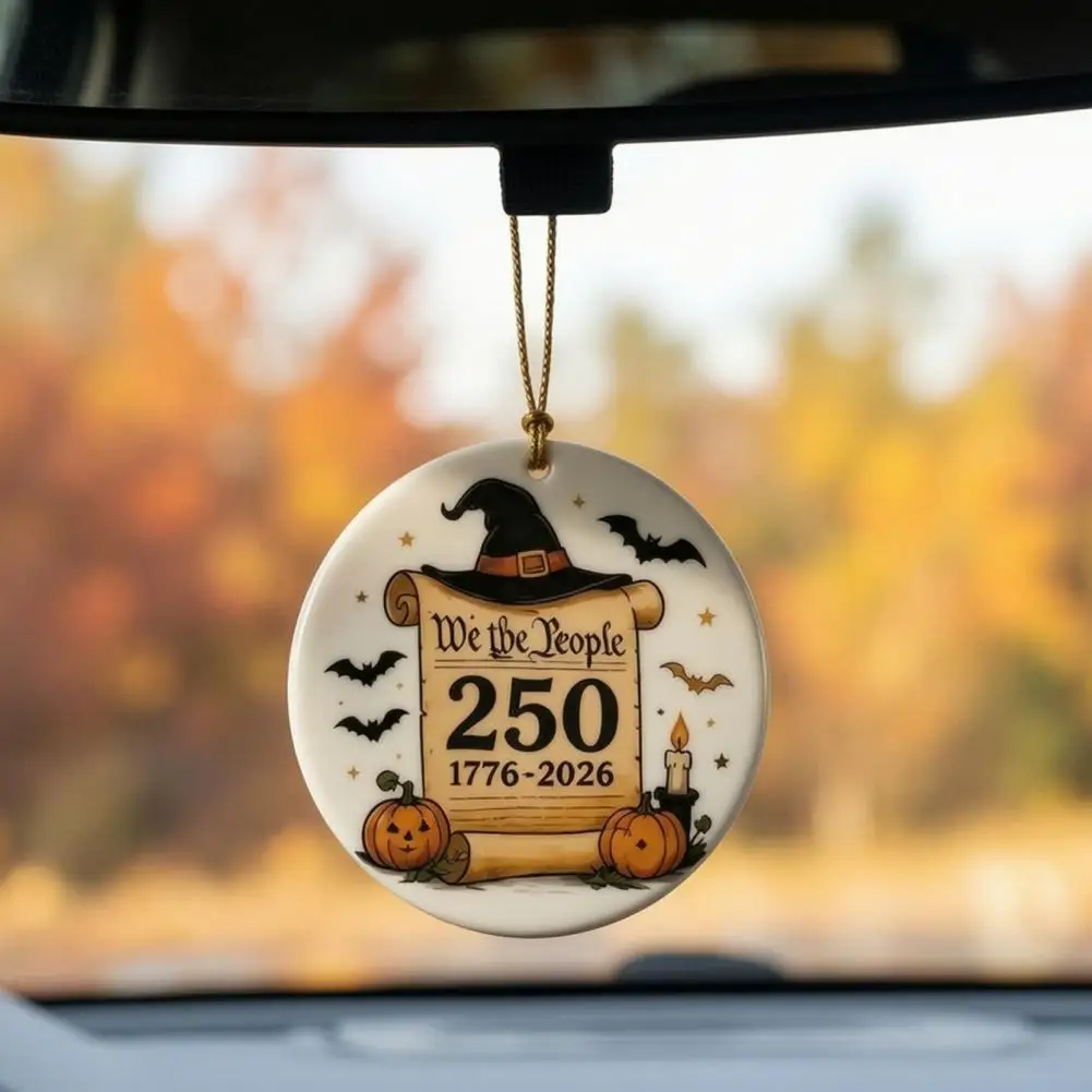 Halloween Hanging Ornaments Acrylic Wall Decor for Home Halloween 250th Anniversary Ornament America 1776-2026 Acrylic for Tree