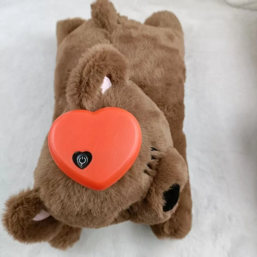 Soft Plush Pet Heartbeat Plush Doll Simulation Heartbeat Comfortable Dog Soothing Toys Interactive Sleep Aid