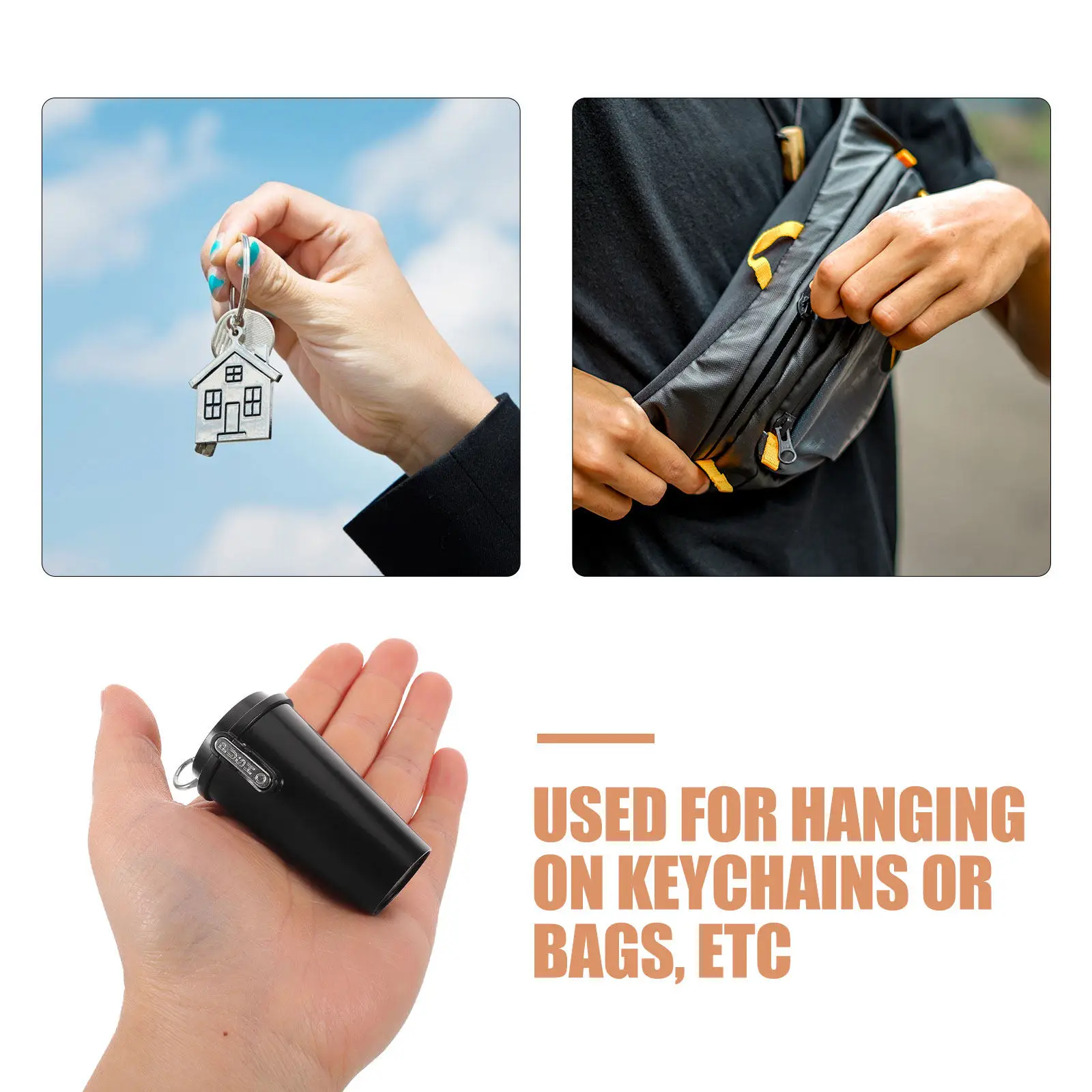 Ashtray Compact Container Cool Ashtrays Collector with Keyring Camping Metal Keychain