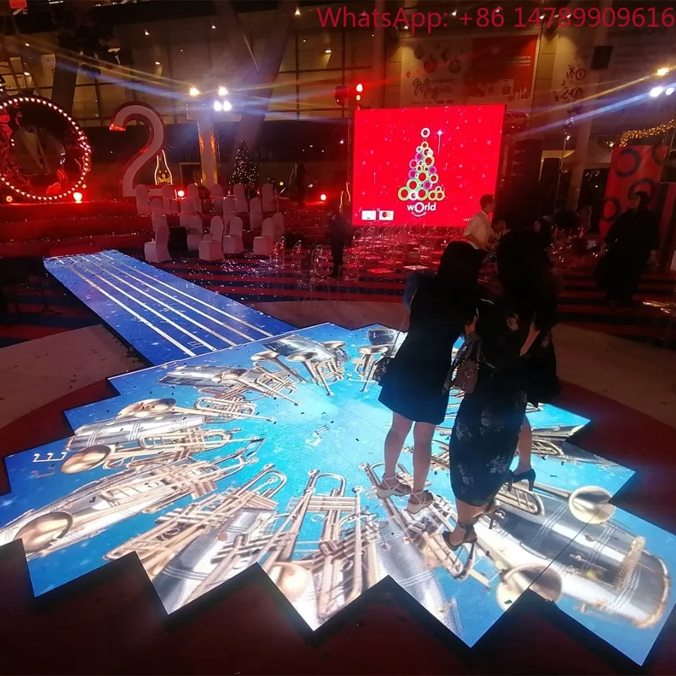 

500x500mm 500x100mm P3.91 P4.8 P6.25 Interactive Floor LED Display High Capacity Waterproof IP65 LED Screen For Wedding StageHig