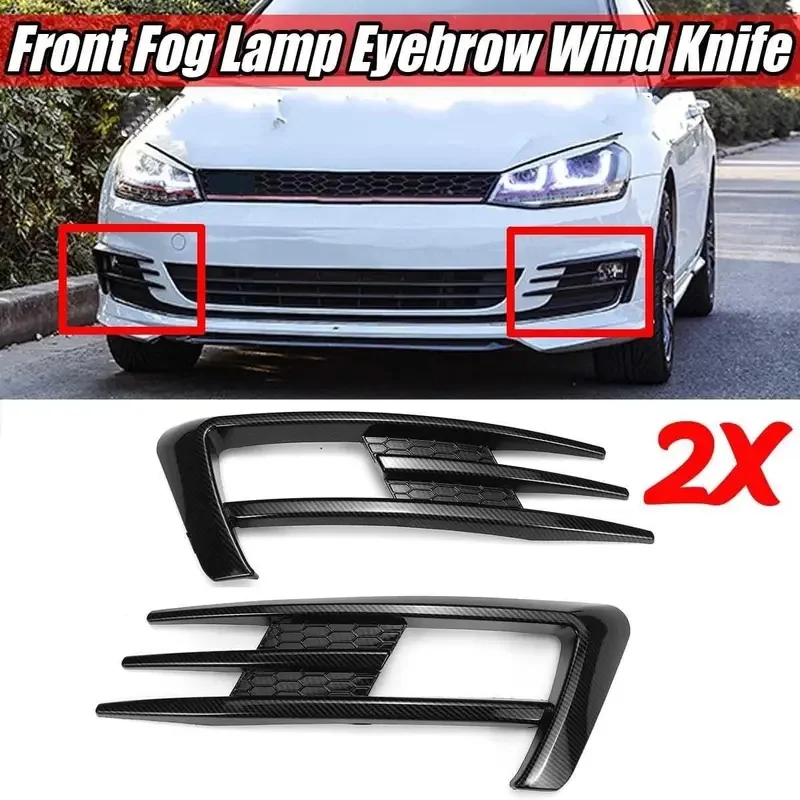 Pair Car Front Fog Light Grille Grill For VW Golf 7 MK7 GTI 2013 2014 2015 2016  Fog Lamp Lower Bumper Grill
