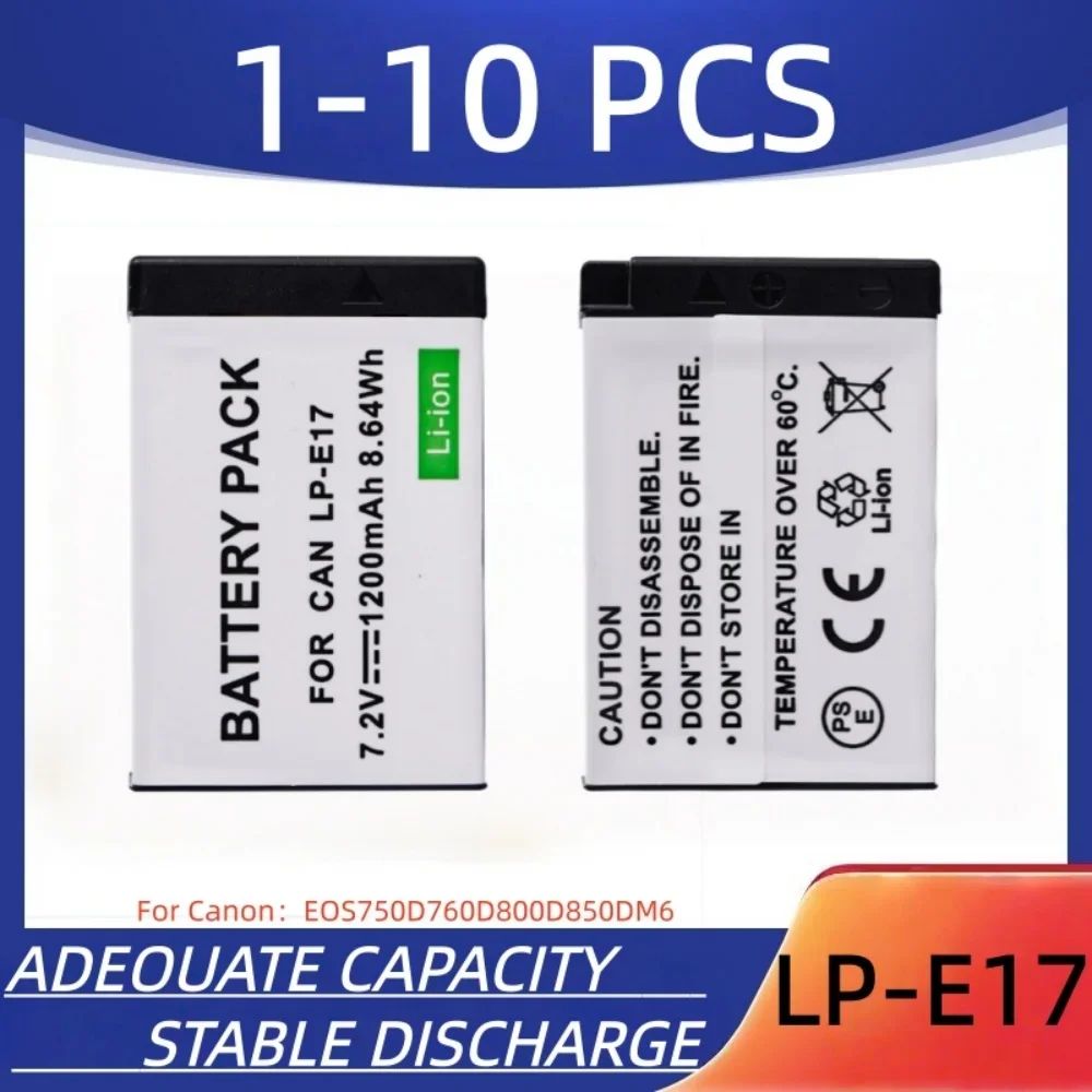 1-10PCS LP-E17 digital camera battery 1200mAh LP-E17 rechargeable battery, suitable for Canon EOS 750D 760D 800D 850D M6