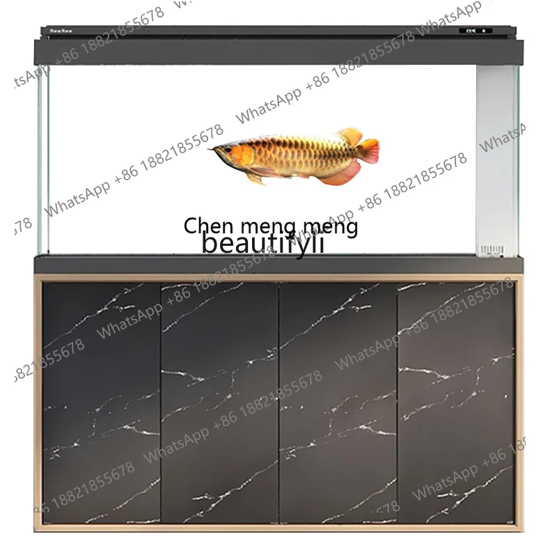 Living room large bottom filter aquarium household ultra-white glass fish tank floor screen tank free of water change