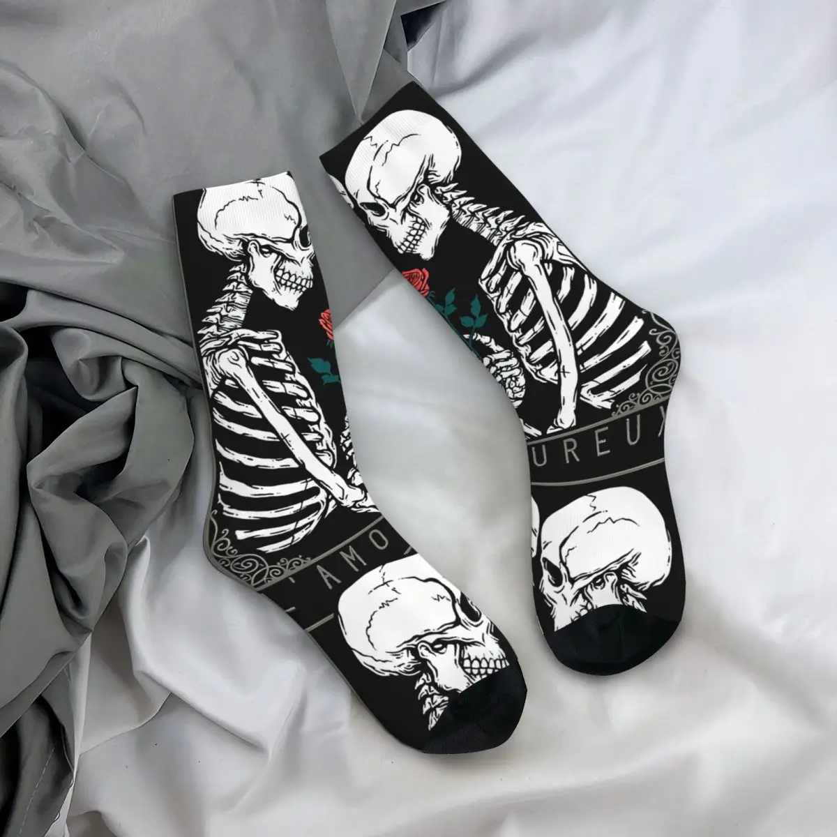 Zabawna szalona kompresja The Lovers Sock dla mężczyzn Hip Hop Harajuku Happy Quality Pattern Printed Boys Crew Sock Nowość Prezent