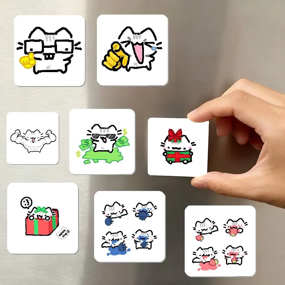 S-Silly CatS Refrigerator Magnet Square Stickers - Can Be Used To Personalize Home Decoration And Are Ideal Keepsakes Or Gifts.