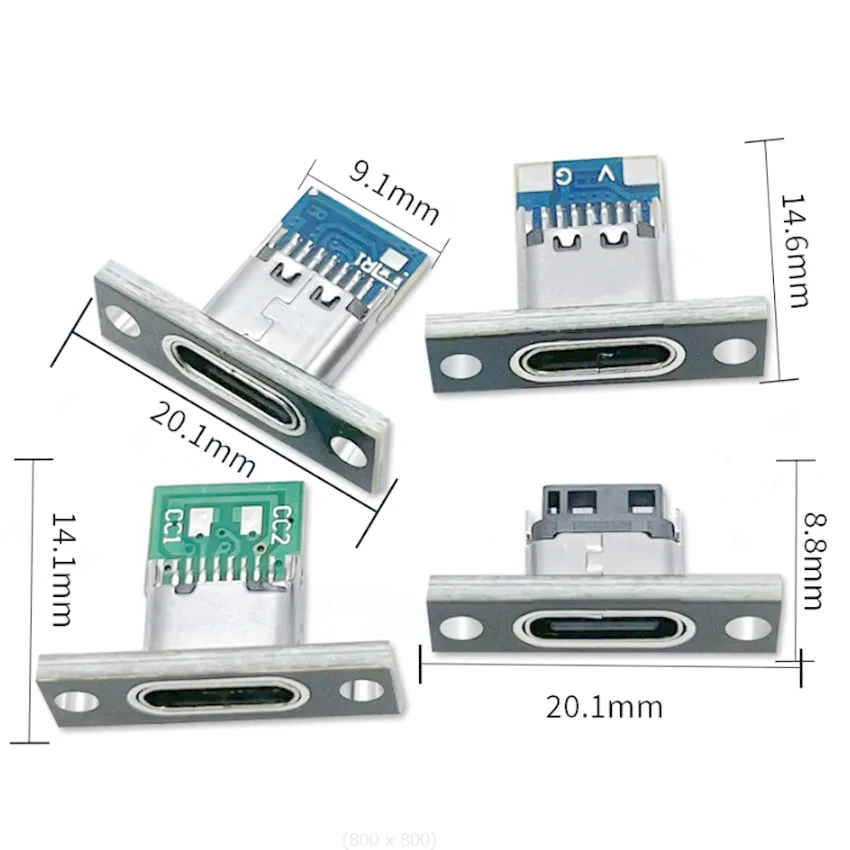 1-10 szt. Gniazdo USB 3.1 typu C z płytką mocującą śrubę typu C gniazdo USB 3.1 typu C 2Pin 4Pin 5Pin 6-pinowe złącze Jack żeńskie